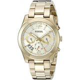 Fossil Boyfriend Gold Dial Gold Steel Strap Watch for Women - ES3884