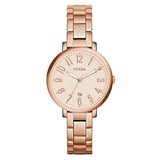 Fossil Jacqueline Rose Gold Dial Rose Gold Steel Strap Watch for Women - ES3970