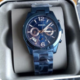 Fossil Perfect Boyfriend Multifunction Blue Dial Blue Steel Strap Watch for Women - ES4093