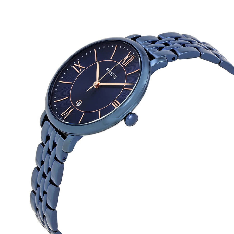 Fossil Jacqueline Blue Dial Blue Steel Strap Watch for Women - ES4094