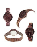 Fossil Jacqueline Brown Dial Brown Steel Strap Watch for Women - ES4100