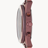 Fossil Perfect Boyfriend Multifunction Maroon Dial Maroon Steel Strap Watch for Women - ES4110