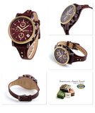 Fossil Original Boyfriend Sport Chronograph Maroon Dial Maroon Leather Strap Watch for Women - ES4114