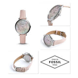 Fossil Jacqueline Blush Mother of Pearl Dial Pink Leather Strap Watch for Women - ES4151