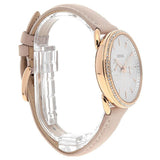 Fossil Tailor Quartz White Dial Pink Leather Strap Watch for Women - ES4393