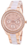 Fossil Stella Multifunction Rose Gold Dial Two Tone Steel Strap Watch for Women - ES4755