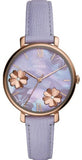 Fossil Jacqueline Purple Dial Purple Leather Strap Watch for Women - ES4814