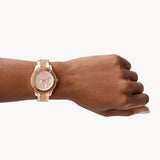 Fossil Stella Sport Multifunction Rose Gold Dial Rose Gold Steel Strap Watch for Women - ES5106