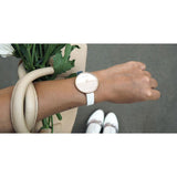 Calvin Klein Rise White Dial White Leather Strap Watch for Women - K7A236LH