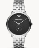 Emporio Armani Classic Quartz Black Dial Silver Steel Strap Watch For Men - AR11161