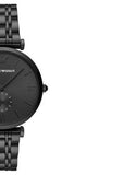 Emporio Armani Gianni T Bar Analog Black Dial Black Steel Strap Watch For Men - AR11299