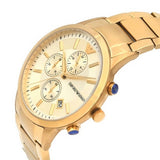 Emporio Armani Renato Chronograph White Dial Gold Steel Strap Watch For Men - AR11332