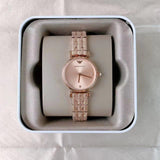 Emporio Armani Gianni T Bar Quartz Rose Gold Dial Rose Gold Steel Strap Watch For Women - AR11342