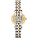 Emporio Armani Gianni T Bar White Dial Two Tone Steel Strap Watch For Women - AR8031