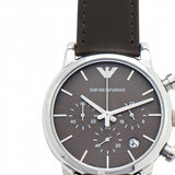 Emporio Armani Classic Chronograph Brown Dial Brown Leather Strap Watch For Men - AR1734