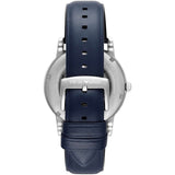 Emporio Armani Luigi Chronograph Blue Dial Black Leather Strap Watch For Men - AR60011