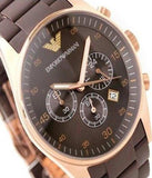 Emporio Armani Sport Chronograph Brown Dial Brown Stainless Steel Watch For Men - AR5890