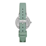 Emporio Armani Gianni T Bar Mother Of Pearl Blue Dial Blue Leather Strap Watch For Women - AR1959