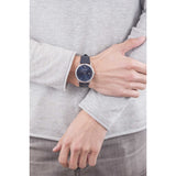 Emporio Armani Dress Quartz Blue Dial Blue Leather Strap Watch For Men - AR2501