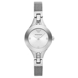 Emporio Armani Quartz Silver Dial Silver Steel Strap Watch For Women - AR7361