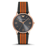 Emporio Armani Kappa Quartz Grey Dial Two Tone Nylon Strap Watch For Men - AR11014