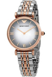 Emporio Armani Gianni T Bar Grey Dial Two Tone Stainless Steel Watch For Women - AR1725