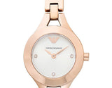 Emporio Armani Chiara Silver Dial Rose Gold Steel Strap Watch For Women - AR7362