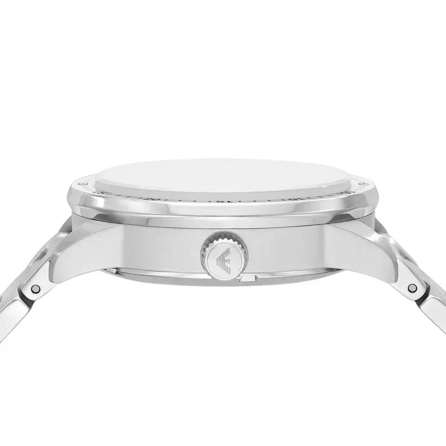 Emporio Armani Meccanico Automatic Blue Dial Silver Steel Strap Watch For Men - AR60052
