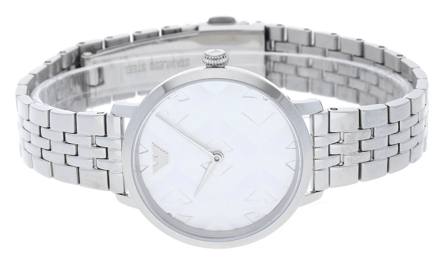 Emporio Armani Modern Silver Dial Silver Steel Strap Watch for Women - AR11213