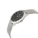 Calvin Klein Minimal Black Dial Silver Mesh Bracelet Watch for Women - K3M52151