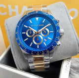 Michael Kors Layton Chronograph Blue Dial Two Tone Steel Strap Watch For Men - MK8825