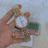 Fossil Original Boyfriend Analog White Dial Two Tone Steel Strap Watch for Women - ES3746