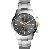 Fossil Townsman Chronograph Grey Dial Silver Steel Strap Watch for Men - FS5407