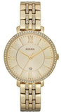 Fossil Jacqueline Gold Dial Gold Steel Strap Watch for Women - ES3547