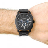 Fossil Machine Chronograph Black Dial Black Steel Strap Watch for Men - FS4552