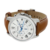 Fossil Grant Chronograph White Dial Brown Leather Strap Watch for Men - FS5060