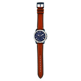 Fossil Grant Chronograph Blue Dial Brown Leather Strap Watch for Men - FS5151