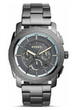 Fossil Machine Chronograph Grey Dial Grey Steel Strap Watch for Men - FS5172