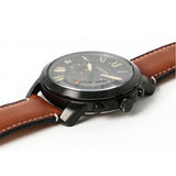 Fossil Grant Chronograph Black Dial Brown Leather Strap Watch for Men - FS5241