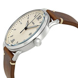 Fossil The Commuter White Dial Brown Leather Strap Watch for Men - FS5275