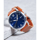 Fossil Commuter Blue Dial Blue Leather Strap Watch for Men - FS5325