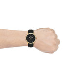 Fossil The Minimalist Black Dial Black Leather Strap Watch for Men - FS5376