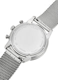 Fossil Neutra Chronograph White Dial Silver Mesh Bracelet Watch for Men - FS5382