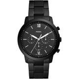 Fossil Neutra Chronograph Black Dial Black Steel Strap Watch for Men - FS5474