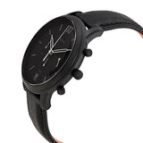 Fossil Neutra Chronograph Black Dial Black Leather Strap Watch for Men - FS5503