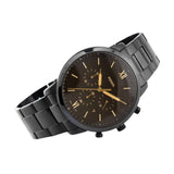 Fossil Neutra Chronograph Black Dial Black Steel Strap Watch for Men - FS5525