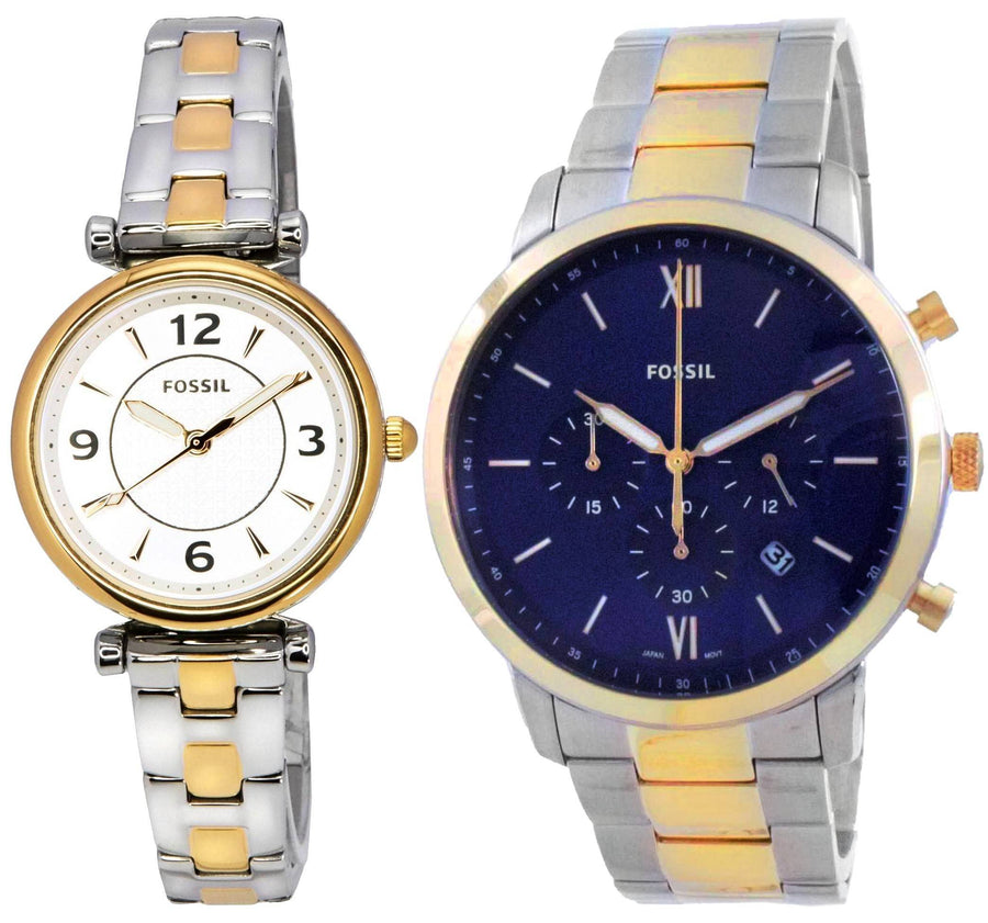 silver & gold, white & blue dials - FS5706 & ES5201