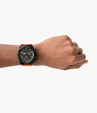 Fossil Grant Chronograph Black Dial Brown Leather Strap Watch for Men - FS5241