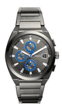 Fossil Everett Chronograph Grey Dial Grey Steel Strap Watch for Men - FS5830