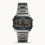 Fossil Retro Digital Black Dial Black Steel Strap Watch for Men - FS5846